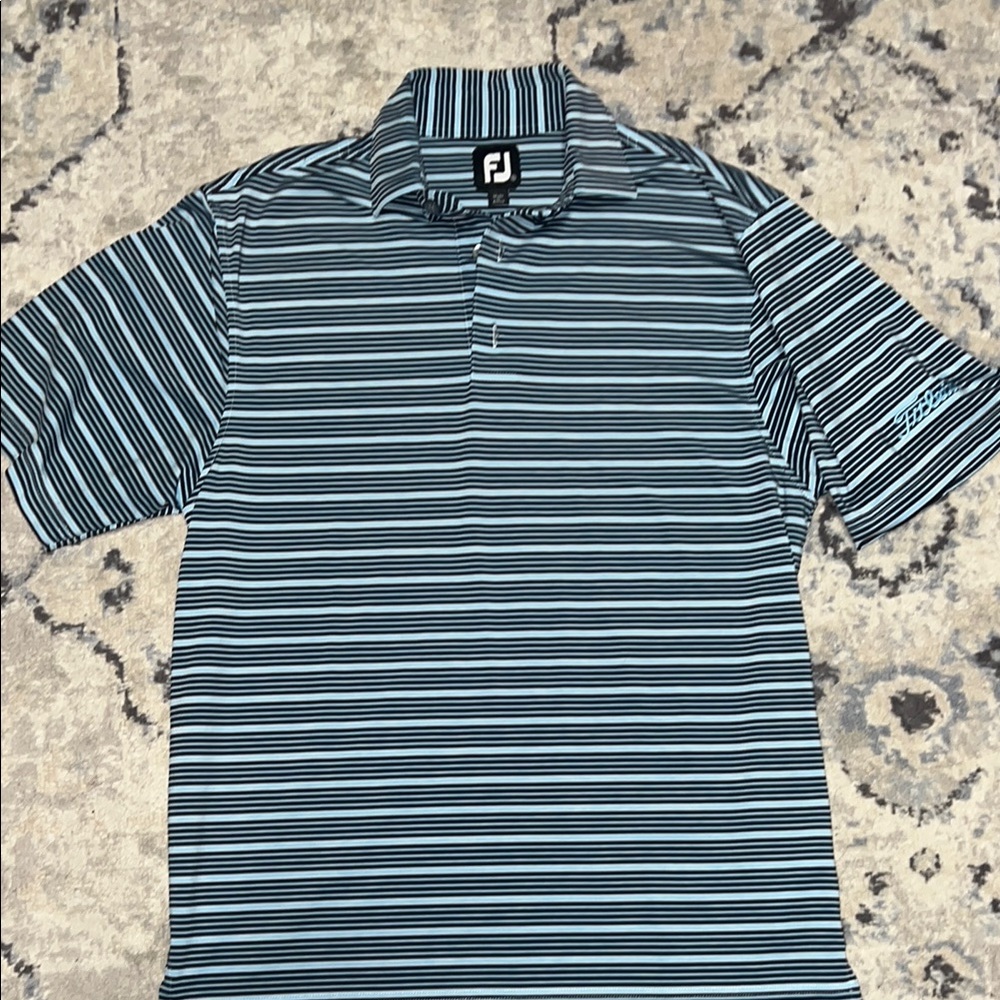 FootJoy Titleist Men's Blue Striped Golf Shirt